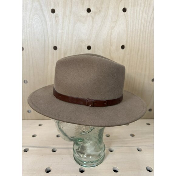Brixton Messer Fedora Hat Cruelty Free Wool Sand Size 6 3/4 XS Unisex $75 - Picture 7 of 15